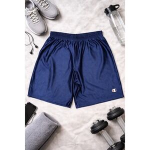VTG Champion Shorts Mens Large Navy Mesh Basketball Athletic Y2K Logo USA
